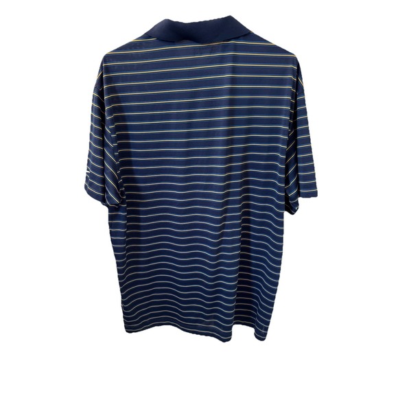 Nike Golf Standard Fit Mens Size XL Polo Shirt Navy Blue Stripes Fit Dry - Picture 3 of 8